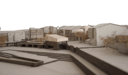 Vista equipamiento maqueta del proyecto Recuperación del borde marítimo de Corcubión 
