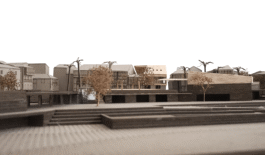 Segunda vista del equipamiento de la maqueta del proyecto Recuperación del borde marítimo de Corcubión 