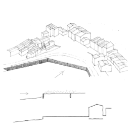 Boceto intenciones del proyecto Recuperación del borde marítimo de Corcubión