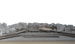 Maqueta alzado del proyecto Recuperación del borde marítimo de Corcubión 